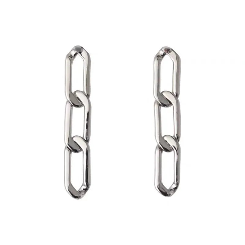 Nirvano Metalen Ketting Geometrische Oorbellen - Retro Lange Sieraden voor Dames