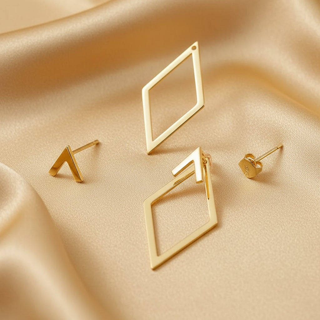 Geometrische Driehoek Oorbellen - Goud & Zilver kleuren