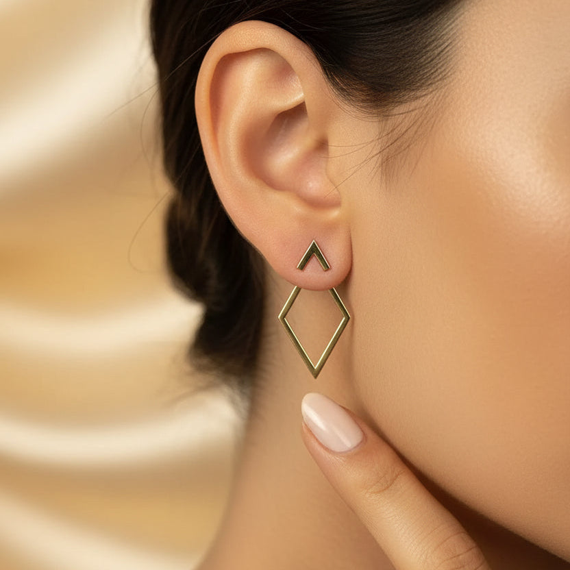 Geometrische Driehoek Oorbellen - Goud & Zilver kleuren