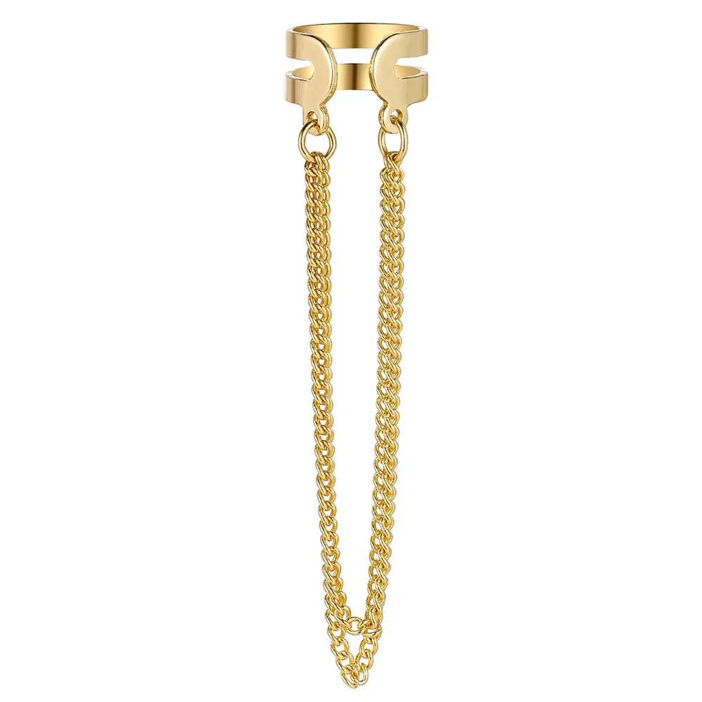 Nirvano Zilverkleurige Ear Cuff - Lange Kwast Oorbellen Zonder Piercing