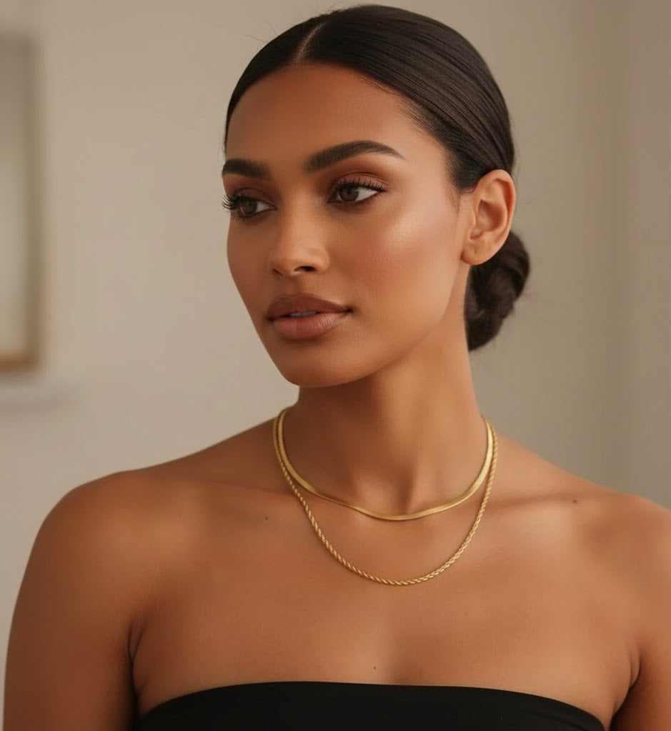 Nirvano Platte Slangenketting - 18K Verguld Roestvrij Staal