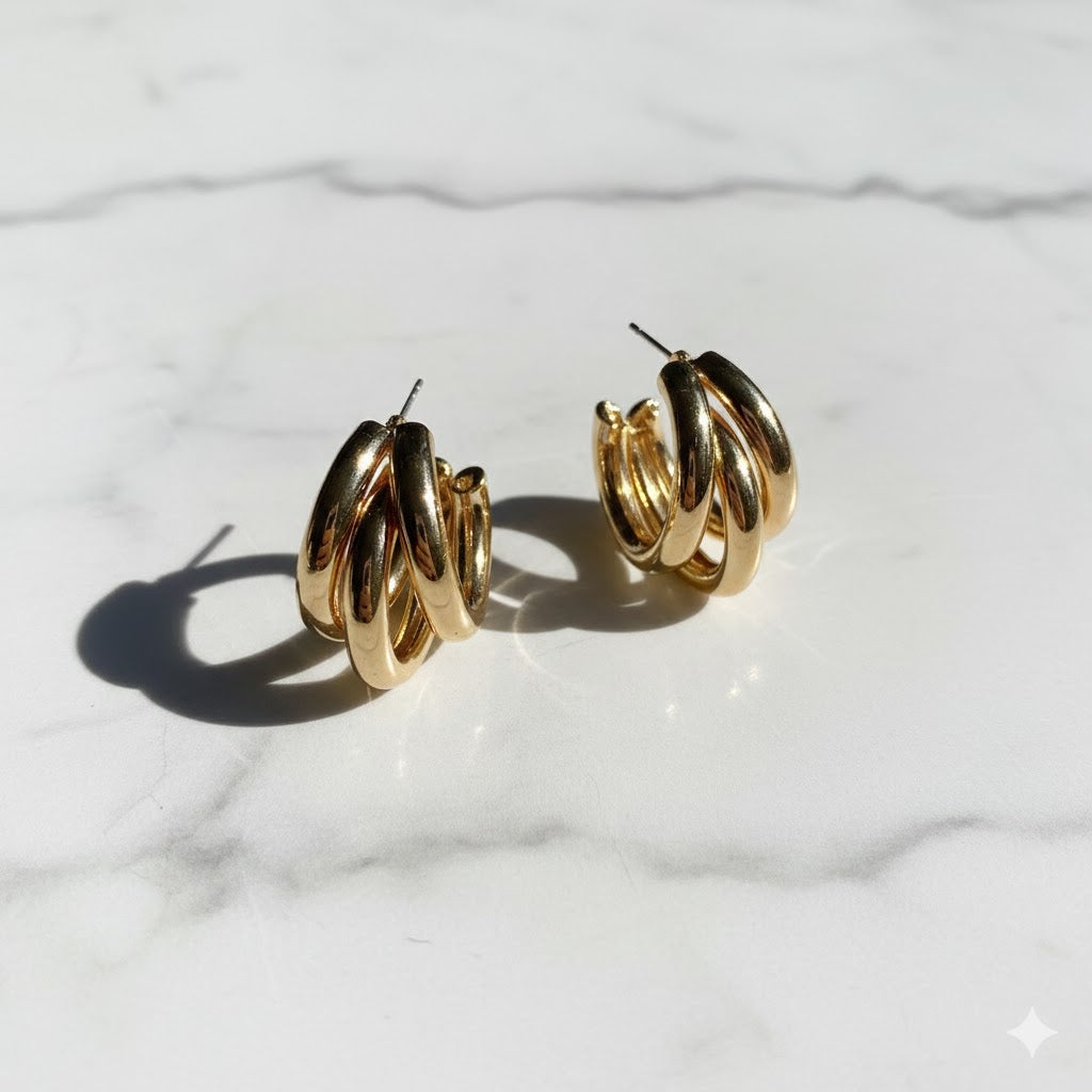 Nirvano Vintage Geometrische Hoepel Oorbellen - Oud Zilverkleur