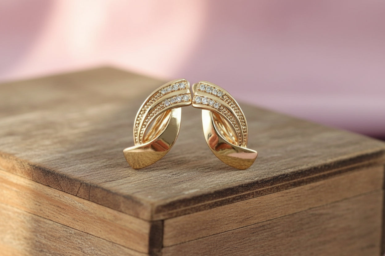 Nirvano Roségouden Sieradenset - Elegante Oorbellen & Ketting met Zirkonia