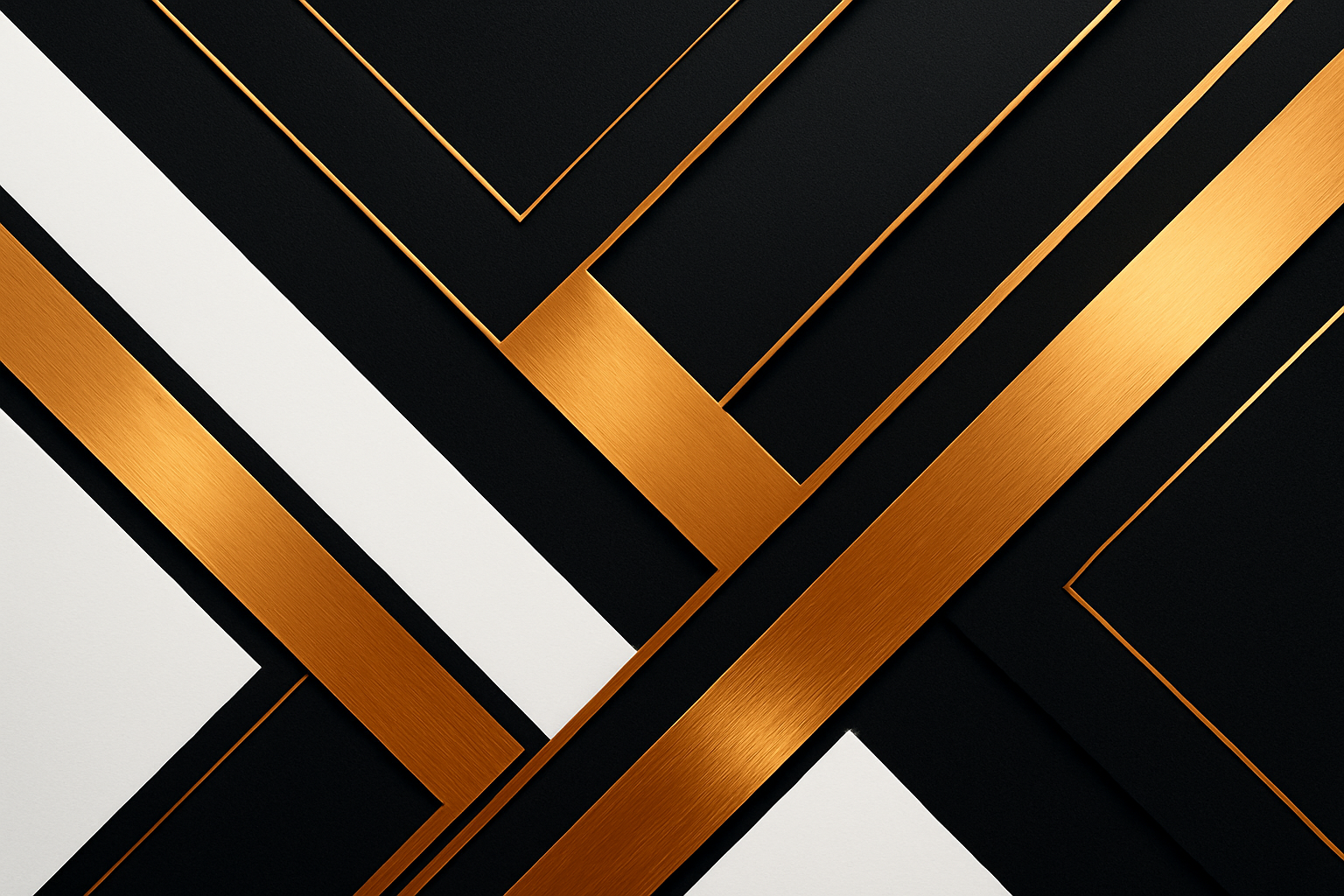 Strakke hero banner met brons en geometrische lijnen